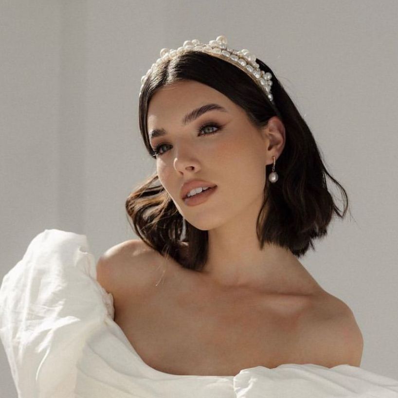 Charlotte Pearl Headband - Silver