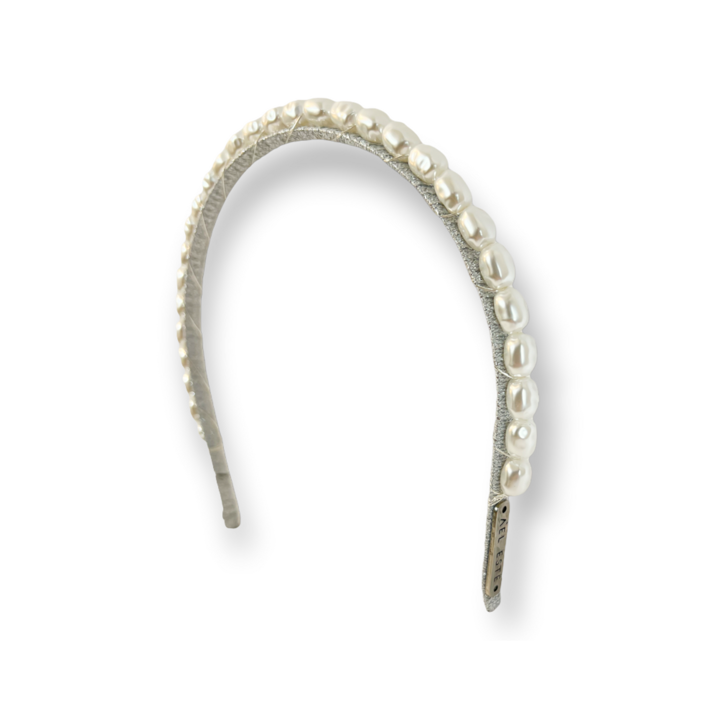 Mia Natural Pearl Headband - Silver