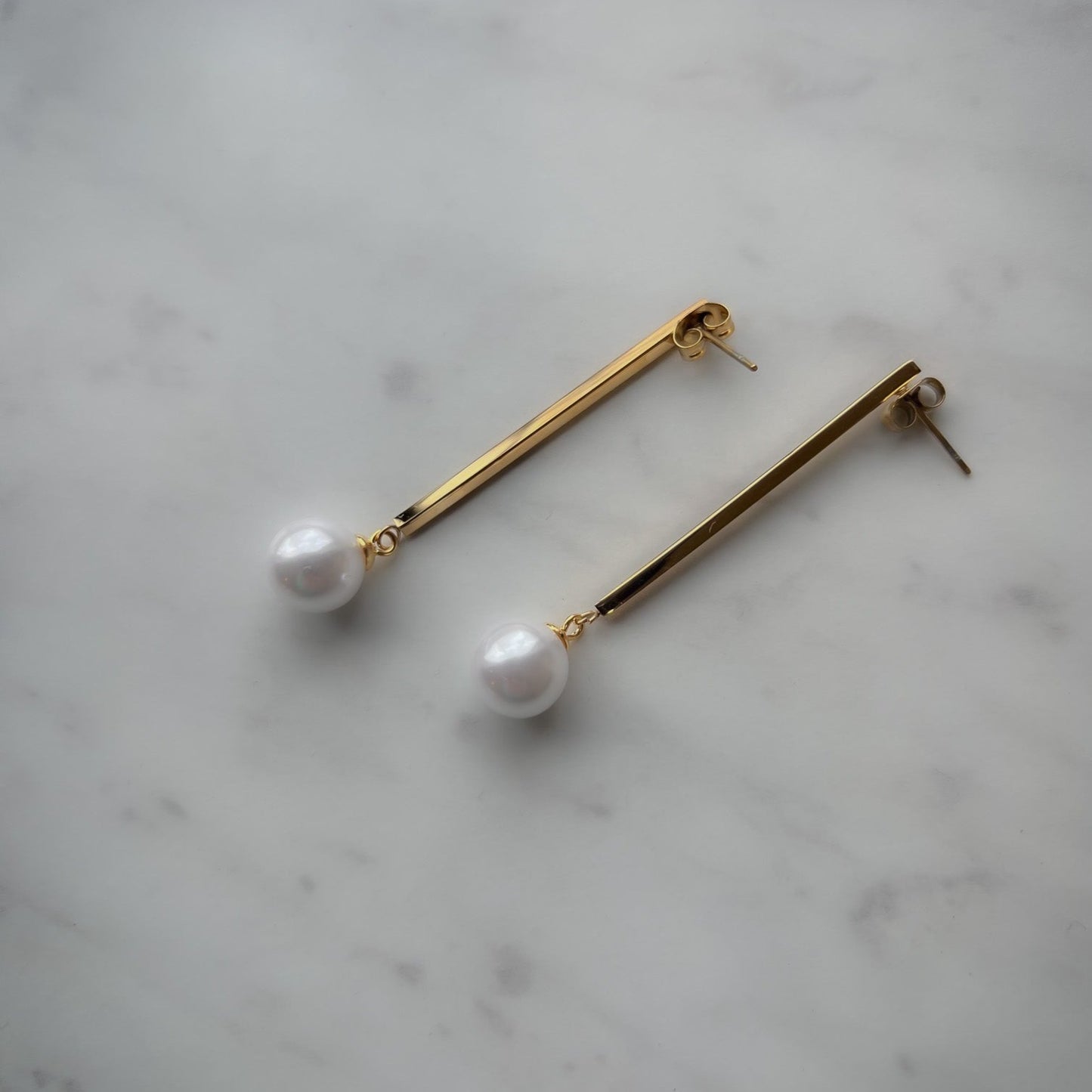 Calista Drop Pearl Earrings - Gold
