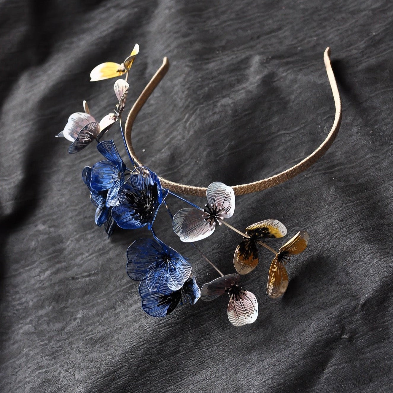 BELLA HEADPIECE - Blue + Yellow