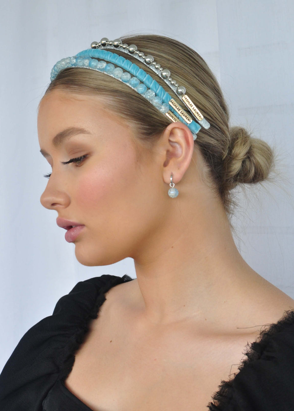 Hettie Earring - Silver + Blue