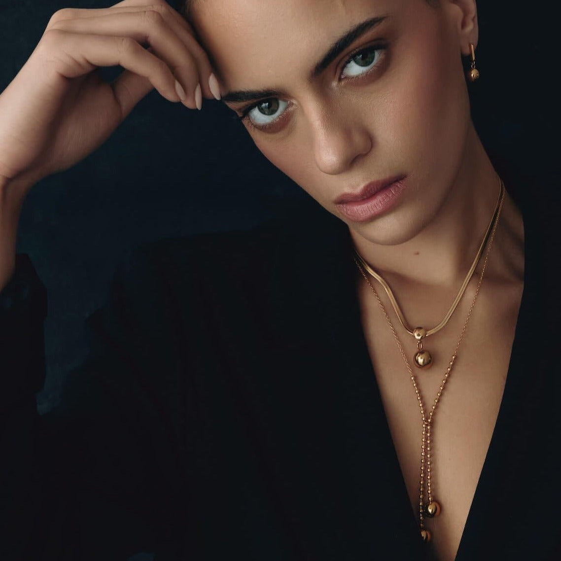 Akari Vintage Bead Chain Drop Necklace