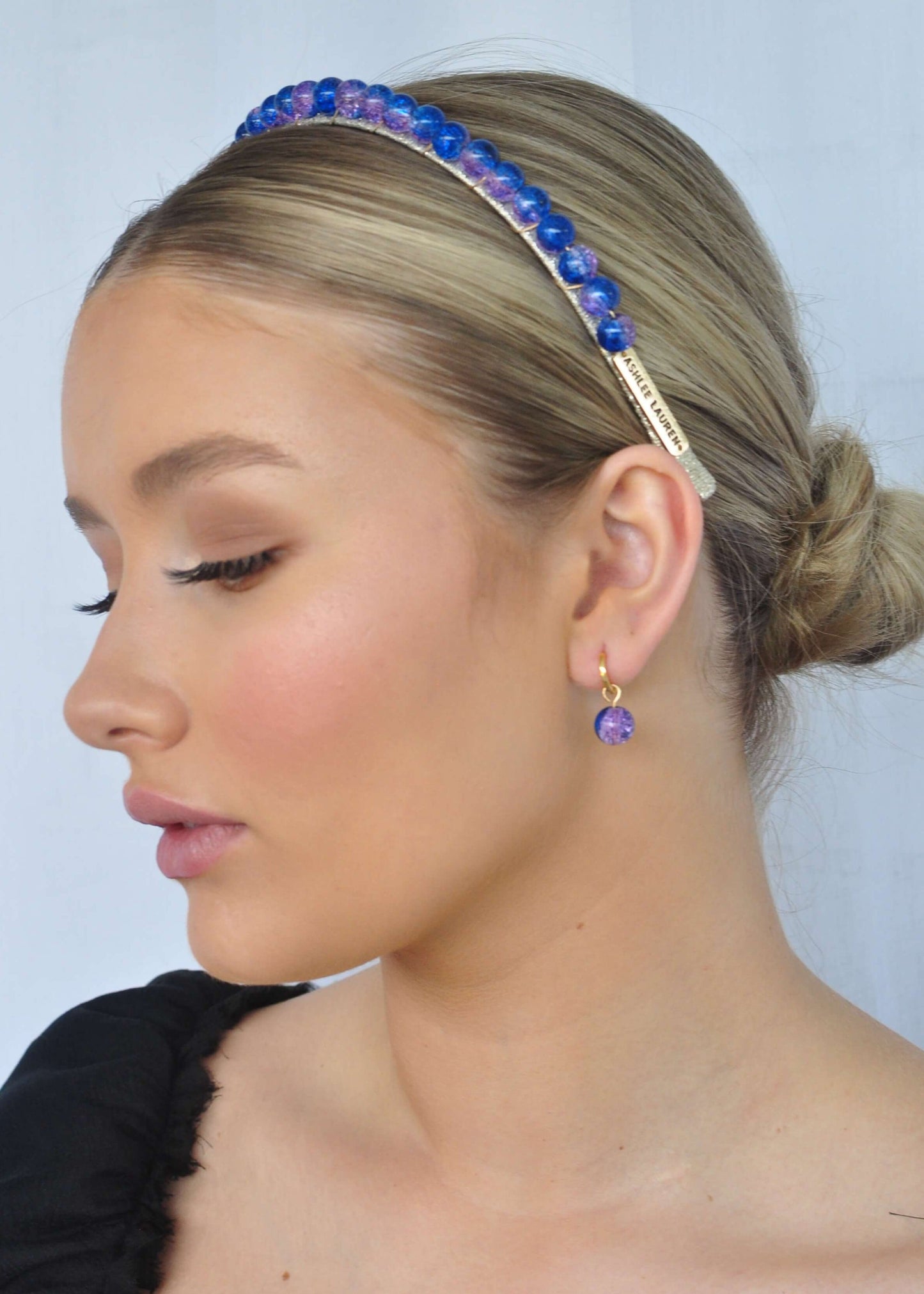 Hettie Earring - Cobalt + Purple