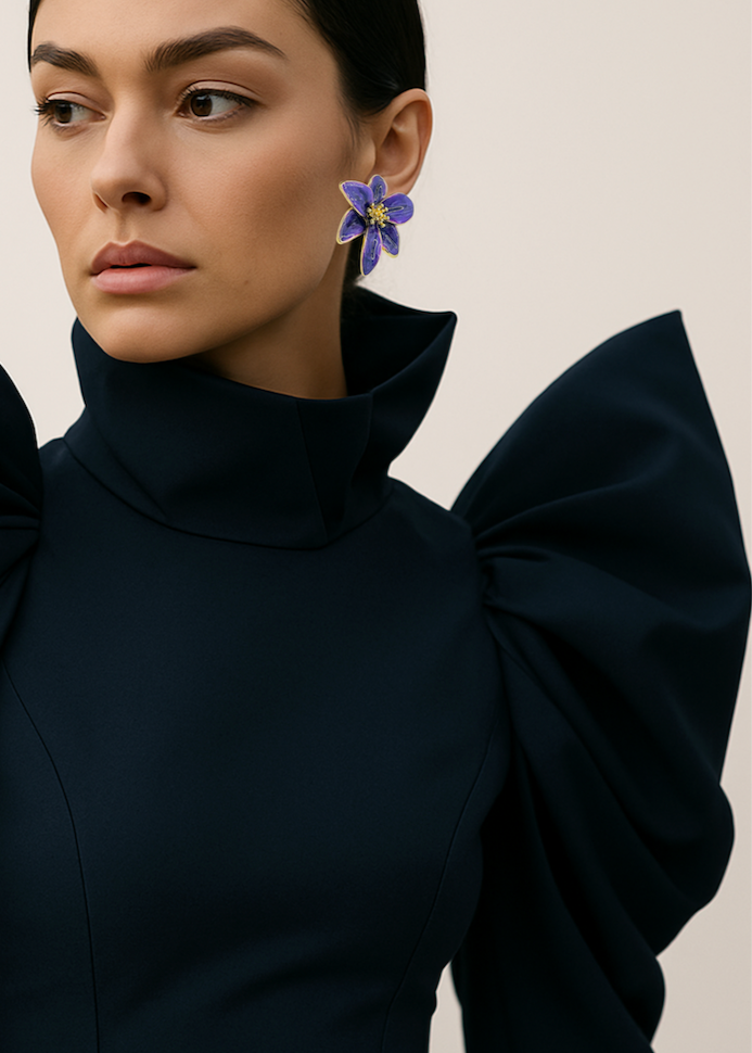 Indi Floral Earring - Purple