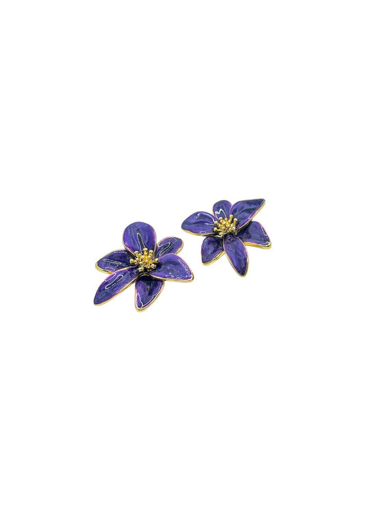 Indi Floral Earring - Purple