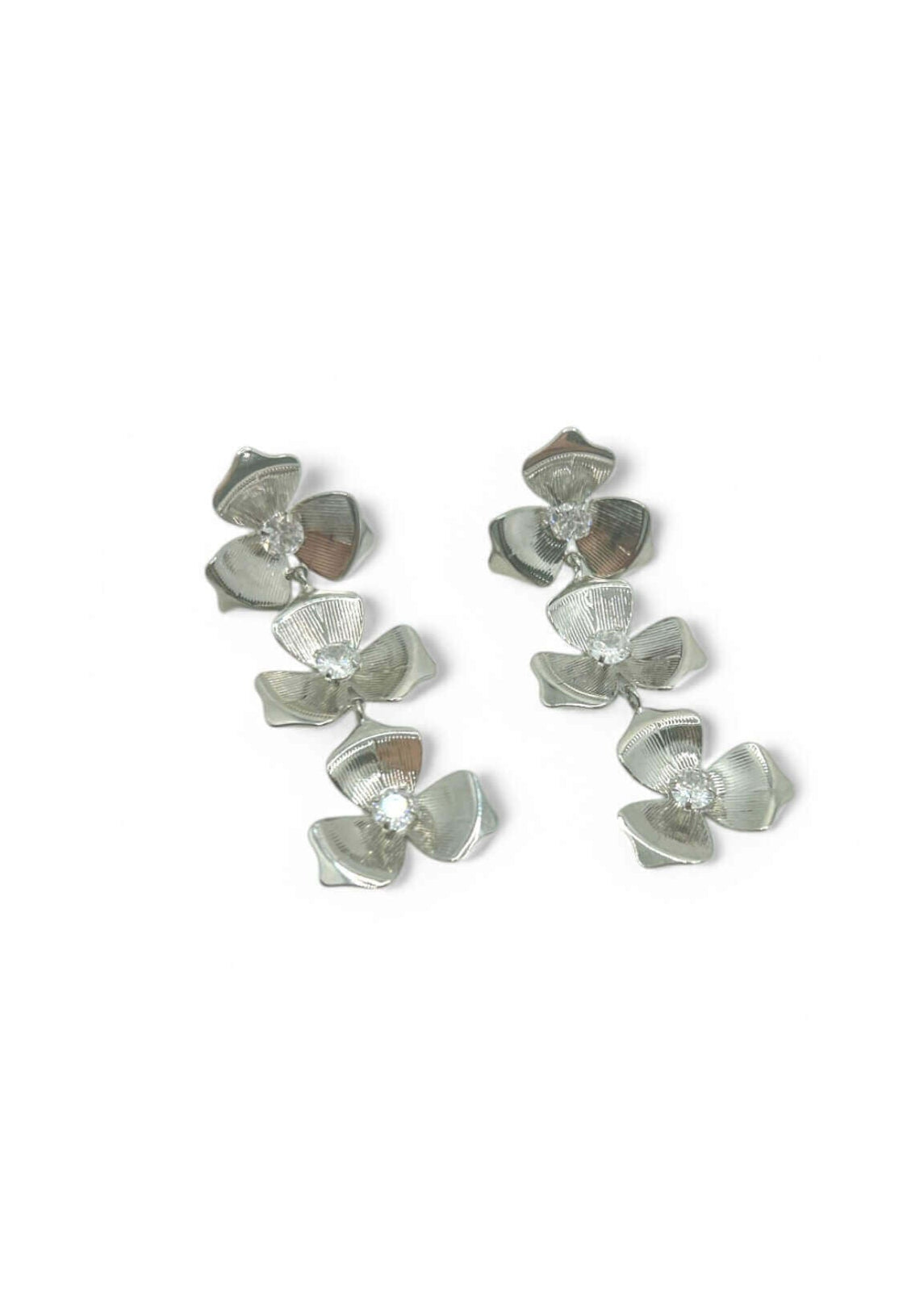 Grace Silver Tiered Floral Earrings