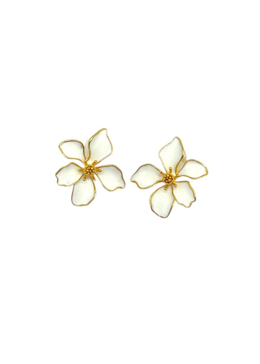 Vida Floral Earring - White